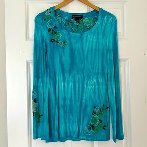 INC Blue Tie Dye Top